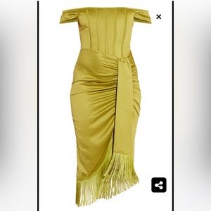 Satin tassel midi dress